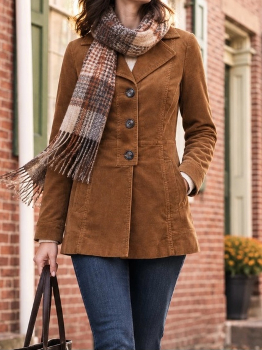 CAbi Chestnut Brown Corduroy Barn Jacket